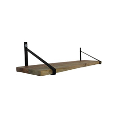 HSM Collection-Wandplank -100x25x20-Naturel/Zwart-Mango/Metaal