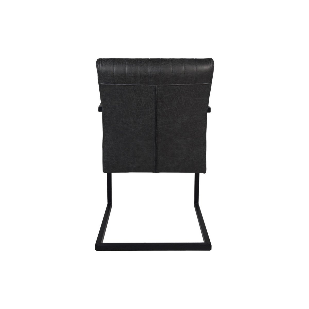 HSM Collection-Eetkamerstoel Texas Met Arm S/2-55x50x85-Grijs/Zwart-Leder/Metaal