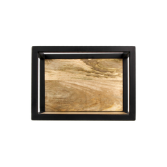 HSM Collection-Wandbox Levels -35x18x25-Naturel/Zwart-Mango/Metaal