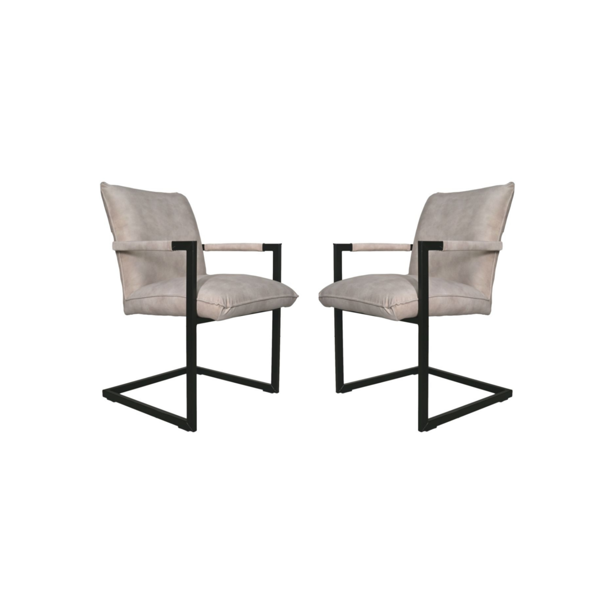 Eetkamerstoel Boston - Set van 2 - 56x68x89 - Adore 01 Naturel - Fluweel/metaal