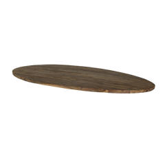 HSM Collection-Ovaal Tafelblad -180x100x4-Bruin-Teak
