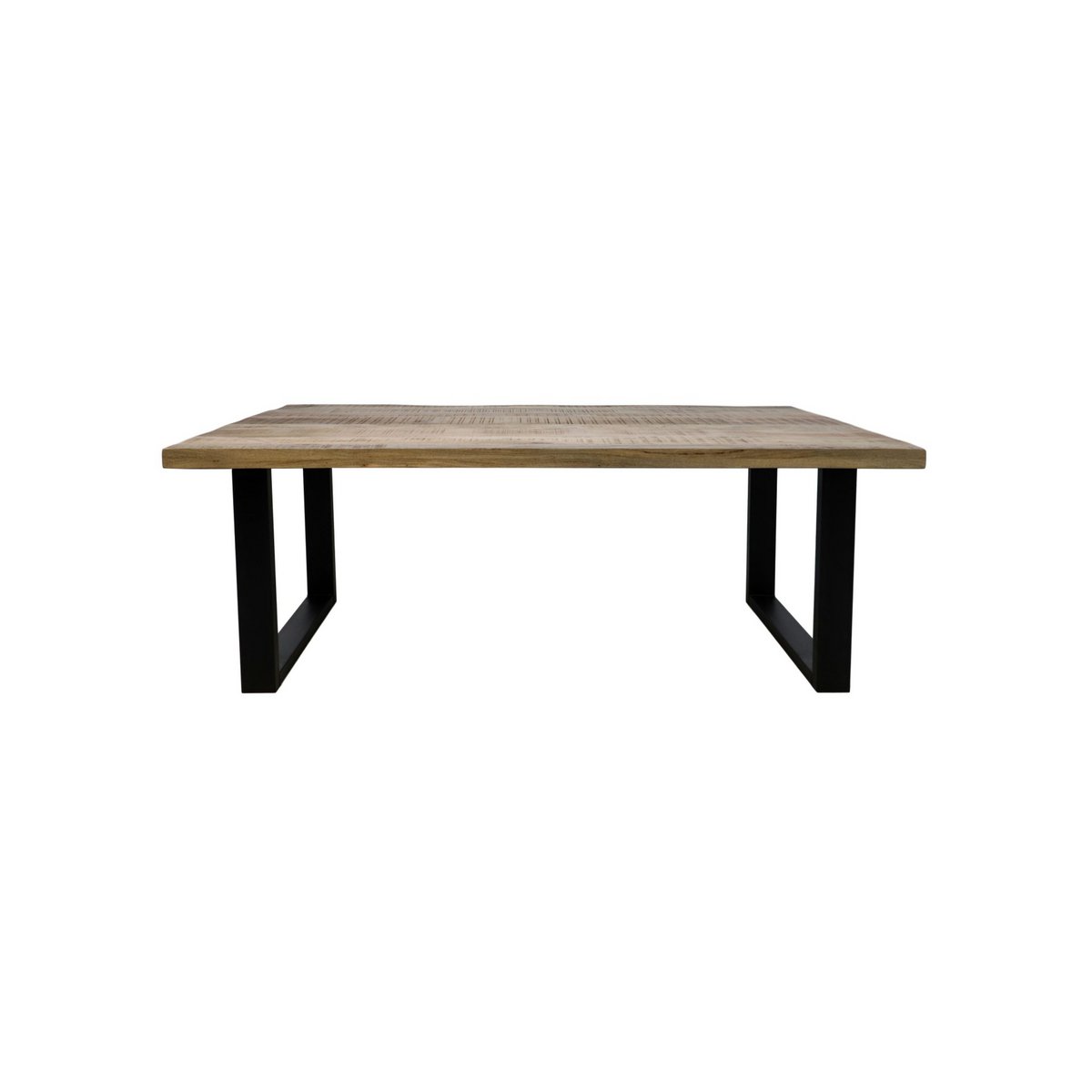 HSM Collection-Rechthoekige Eettafel Melbourne-200x100x77-Naturel/Zwart-Mango/Metaal