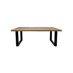 HSM Collection-Rechthoekige Eettafel Melbourne-200x100x77-Naturel/Zwart-Mango/Metaal