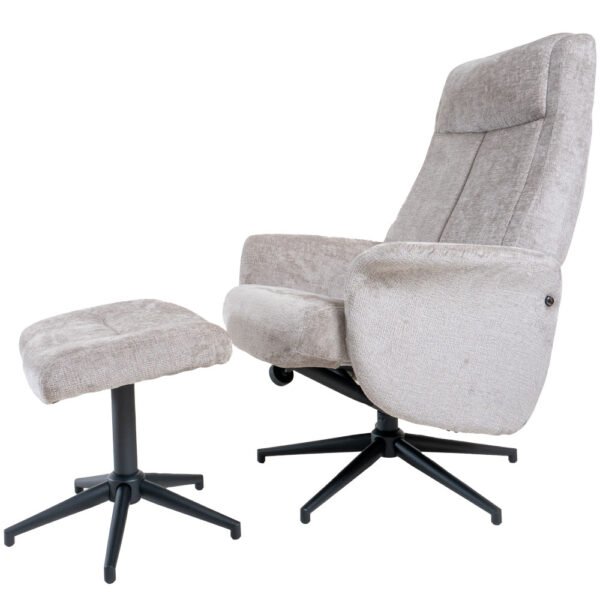 Relaxfauteuil Bindy + Hocker – Taupe