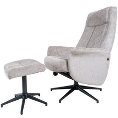 Relaxfauteuil Bindy + Hocker – Taupe