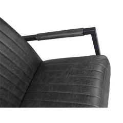 HSM Collection-Eetkamerstoel Texas Met Arm S/2-55x50x85-Grijs/Zwart-Leder/Metaal