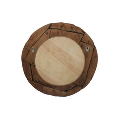 Ronde Spiegel - 90x90x10 - Naturel - Teak