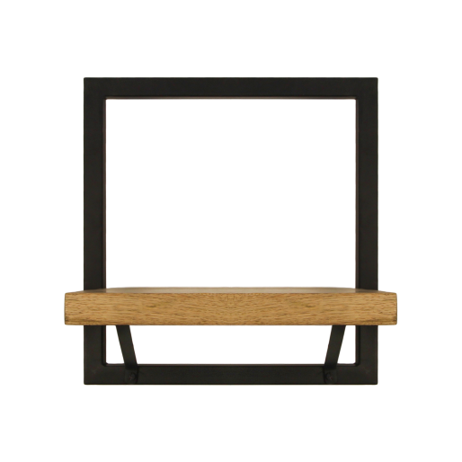 HSM Collection-Wandplank Levels -32x22x32-Naturel/Zwart-Mango/Metaal
