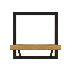 HSM Collection-Wandplank Levels -32x22x32-Naturel/Zwart-Mango/Metaal