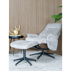 Relaxfauteuil Bindy + Hocker – Taupe