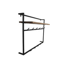 Kleerhanger - 100x30x80 - Naturel/Zwart - Acaciahout/metaal
