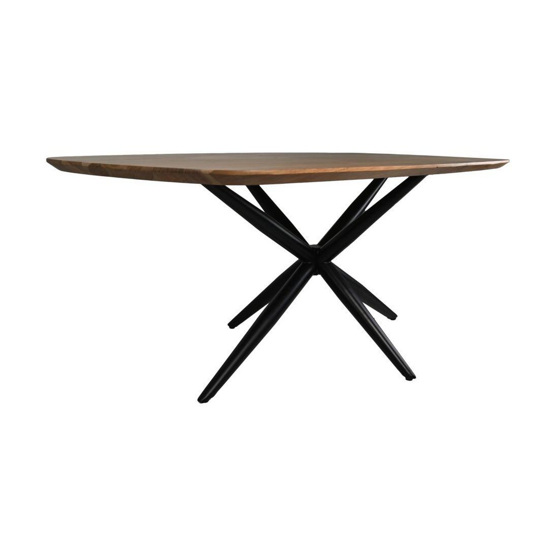 HSM Collection-Danish Ovale Eettafel-2-220x100x76-Naturel/Zwart-Acacia/Metaal