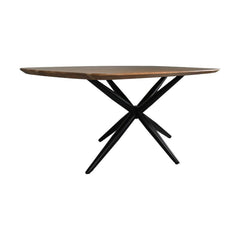 HSM Collection-Danish Ovale Eettafel-2-220x100x76-Naturel/Zwart-Acacia/Metaal