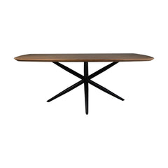 HSM Collection-Danish Ovale Eettafel-2-220x100x76-Naturel/Zwart-Acacia/Metaal