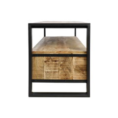 HSM Collection-Tv Meubel Havana 3 La-150x45x60-Naturel/Zwart-Mango/Metaal