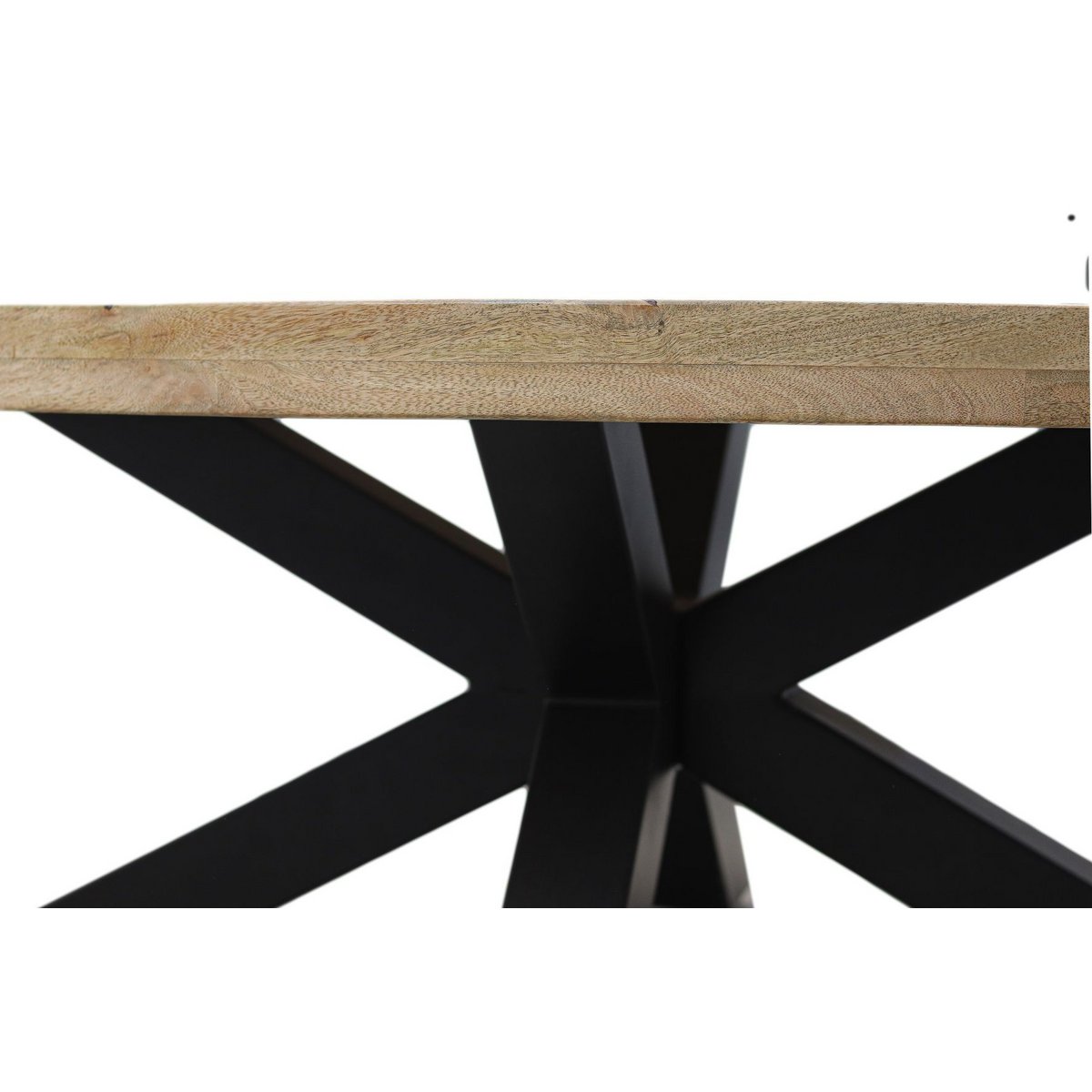 HSM Collection-Ovale Salontafel Portland-130x80x45 (75x75mm)-Naturel/Zwart-Mango/Metaal