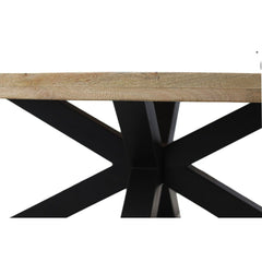 HSM Collection-Ovale Salontafel Portland-130x80x45 (75x75mm)-Naturel/Zwart-Mango/Metaal