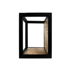 HSM Collection-Wandbox Levels -35x18x25-Naturel/Zwart-Mango/Metaal