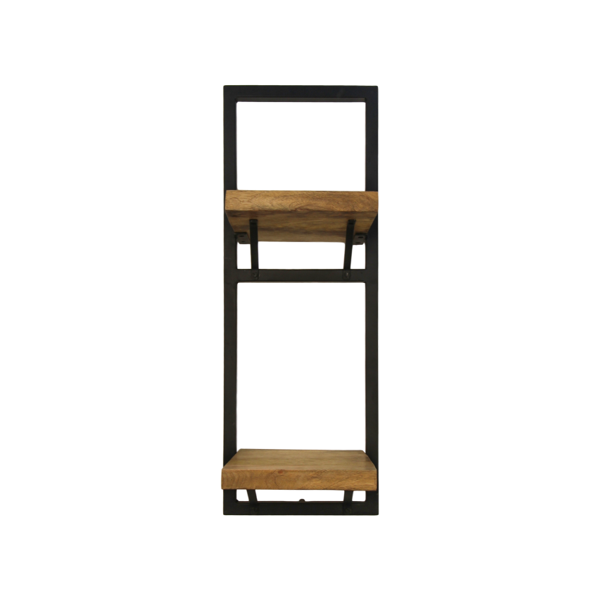 HSM Collection-Wandplank Levels -25x22x70-Naturel/Zwart-Mango/Metaal