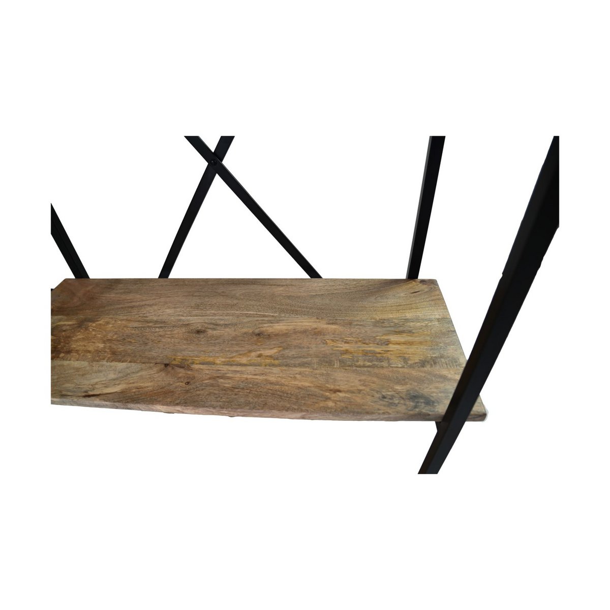 HSM Collection-Stellingkast 4 Planken-80x35x180-Naturel/Zwart-Mango/Metaal