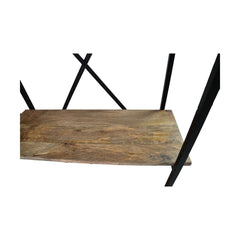 HSM Collection-Stellingkast 4 Planken-80x35x180-Naturel/Zwart-Mango/Metaal