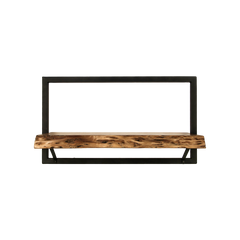 HSM Collection - Wandplank Levels Live Edge -56x22x32-Natuurlijk/Zwart-Acacia/Metaal