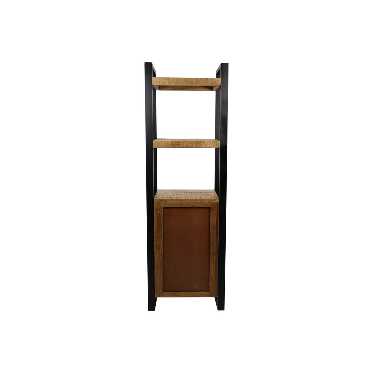 HSM Collection-Boekenkast 3 Lade-55x35x175-Naturel/Zwart-Mango/Metaal
