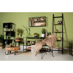 HSM Collection-Decoratieve Ladder -55x40x220-Zwart/Naturel-Mango/Metaal