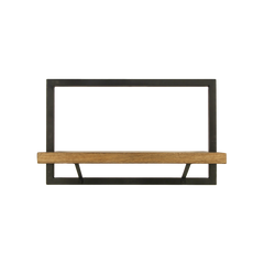 HSM Collection-Wandplank Levels -51x22x32-Naturel/Zwart-Mango/Metaal