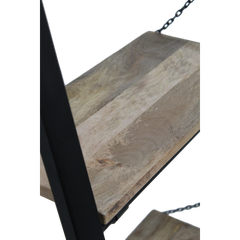 HSM Collection-Decoratieve Ladder -55x40x220-Zwart/Naturel-Mango/Metaal