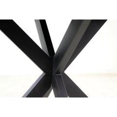 HSM Collection-Ronde Eettafel Melbourne-110x110x80-Zwart-Mango/Metaal
