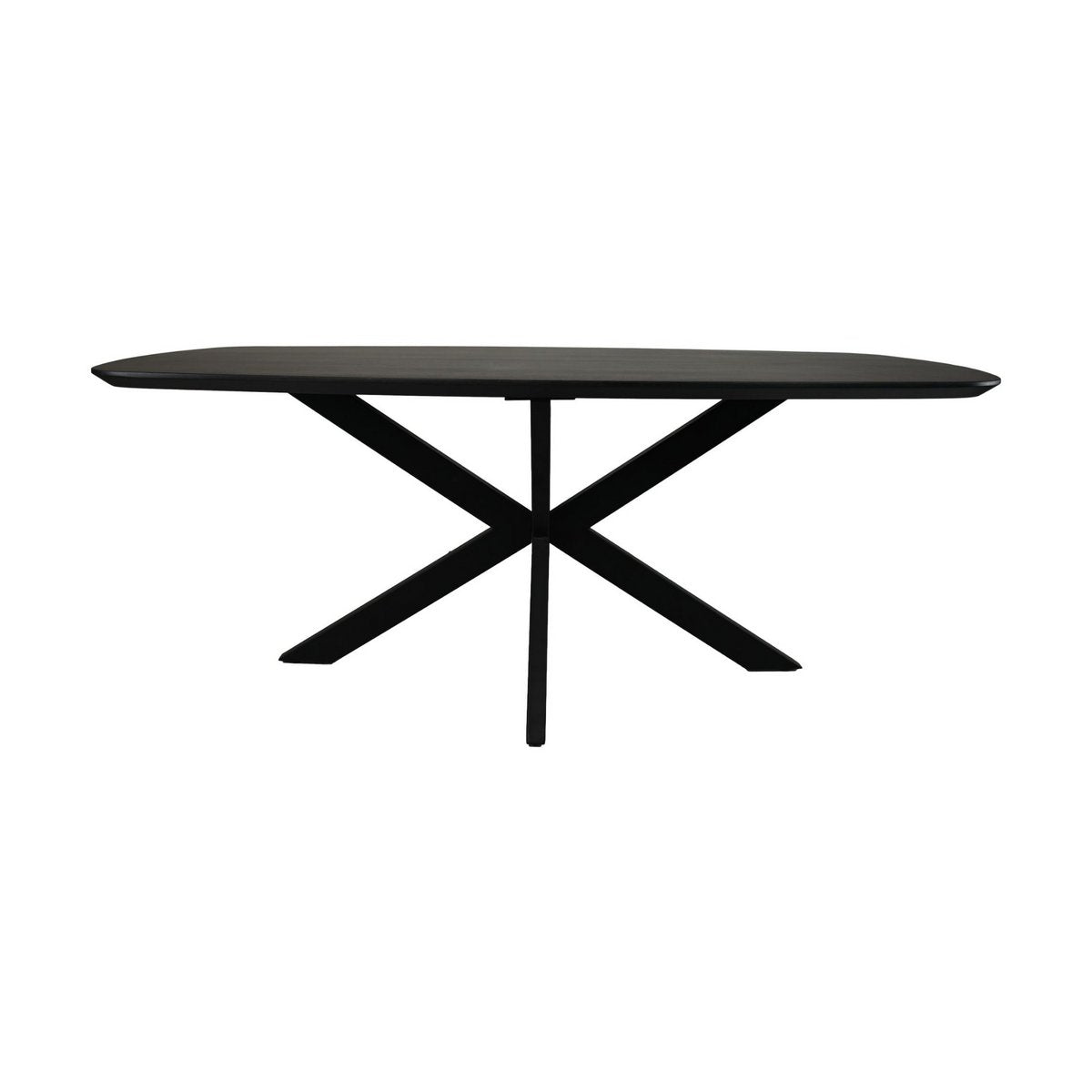 HSM Collection-Danish Ovale Eettafel-200x100x76-Zwart-Mango/Metaal