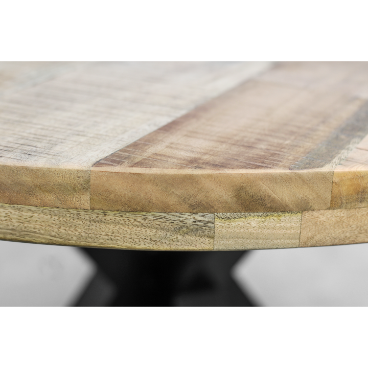HSM Collection-Ovaal Salontafelblad Portland-130x80x5-Naturel-Mango