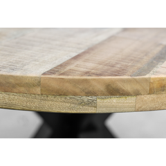 HSM Collection-Ovaal Salontafelblad Portland-130x80x5-Naturel-Mango