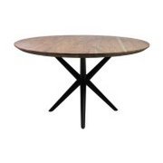HSM Collection-Ronde Eettafel Zurich-80x80x76-Naturel/Zwart-Acacia/Metaal