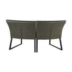 HSM Collection-Eetkamerbank Texas-68x55x88-Groen/Zwart-Leder/Metaal