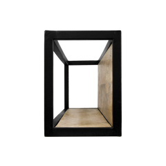 HSM Collection-Wandbox Levels -55x18x25-Naturel/Zwart-Mango/Metaal