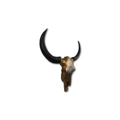 Buffelkop L - 80x80x10 - goud/zwart - metaal.