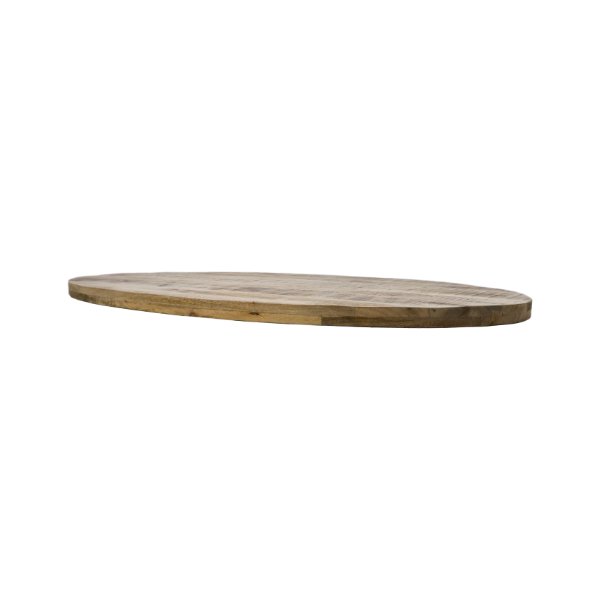 HSM Collection-Ovaal Salontafelblad Portland-130x80x5-Naturel-Mango
