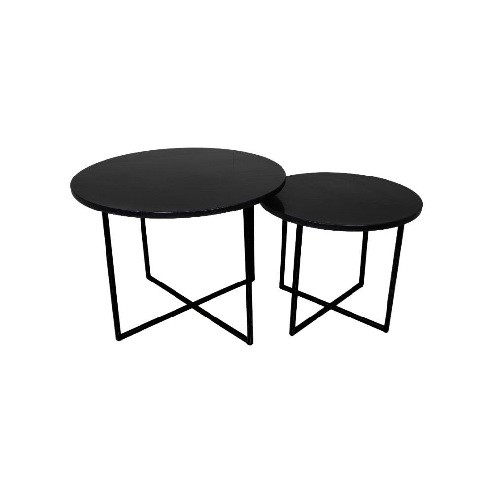 Ronde Bijzettafel set van 2 -ø61x45/ø46x39