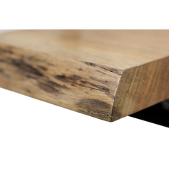 HSM Collection - Wandplank Levels Live Edge -56x22x32-Natuurlijk/Zwart-Acacia/Metaal