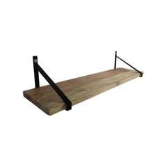 HSM Collection-Wandplank -100x25x20-Naturel/Zwart-Mango/Metaal