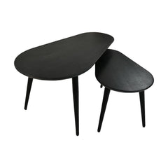 Salontafels Zürich - 95x52x46 - Acaciahout/metaal - Set van 2