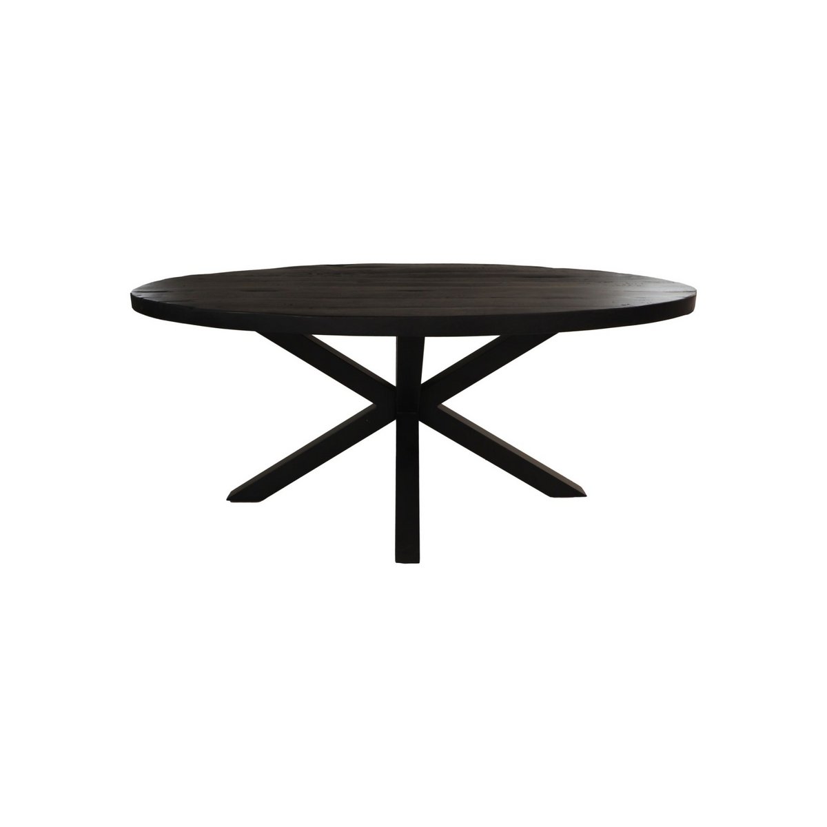 HSM Collection-Ovale Eettafel-180x100x77-Zwart-Mango/Metaal