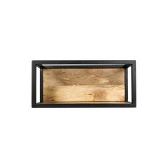 HSM Collection-Wandbox Levels -55x18x25-Naturel/Zwart-Mango/Metaal