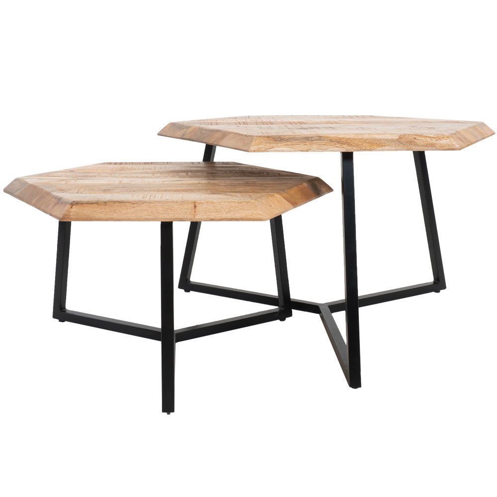 Salontafel Kiara - Set van 2 - Achthoekige tafeltjes
