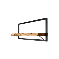 HSM Collection-Wandplank Levels Live Edge -70x22x32-Naturel/Zwart-Acacia/Metaal