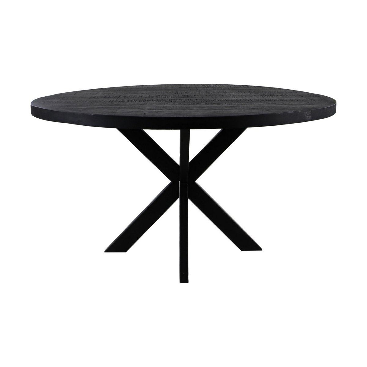 HSM Collection-Ronde Eettafel Melbourne-110x110x80-Zwart-Mango/Metaal