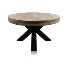 HSM Collection-Ovale Salontafel Portland-130x80x45 (75x75mm)-Naturel/Zwart-Mango/Metaal