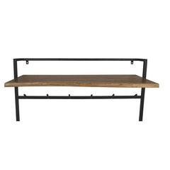 Kleerhanger - 100x30x80 - Naturel/Zwart - Acaciahout/metaal